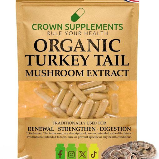 HPMC Organic Turkey Tail Capsules 600mg UK-made fruiting body