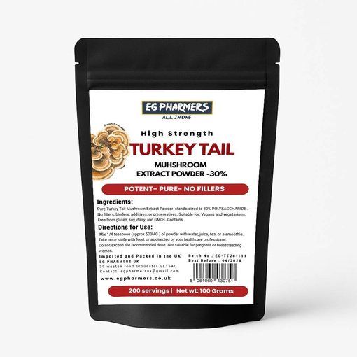 High Strength Turkey Tail Extract Powder 30% polysaccharides 200 servings