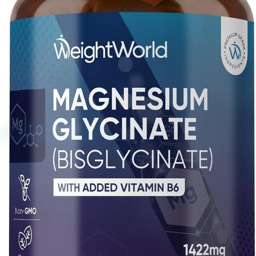 Magnesium Glycinate 1422mg B6 180 Vegan Capsules UK Made