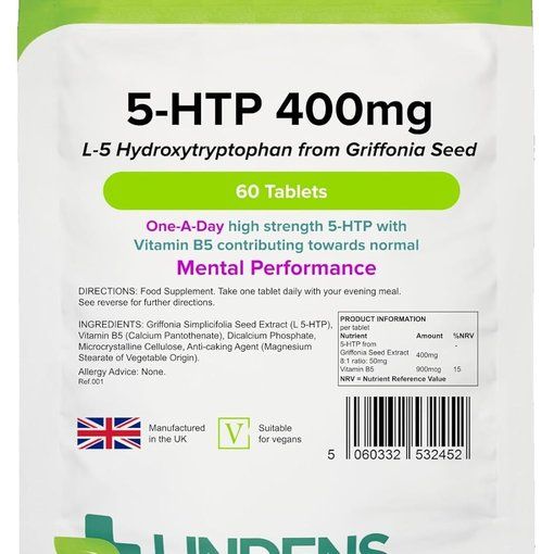 Lindens 5-HTP 400mg 60 Tablets UK Made B5