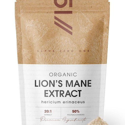 Alpha01 Organic Lions Mane Extract Powder 50% Polysaccharides 100g