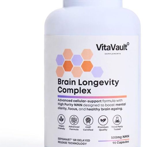 VitaVault NMN Supplement 500mg bottle with Resveratrol, Quercetin, TMG and Pterostilbene