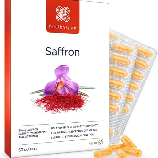 Healthspan Saffron Mood Support 30mg 60 capsules with B vitamins