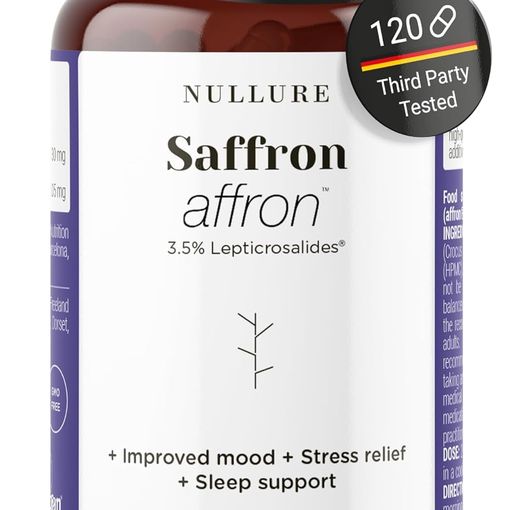 Nullure Premium Saffron Supplement with Affron patented extract 120 capsules