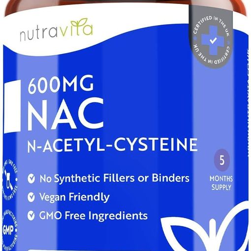 Nutravita NAC N-Acetyl-Cysteine 600mg 150 Vegan Capsules bottle