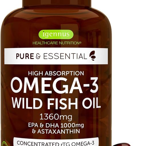 Igennus Ultra Pure Omega-3 Wild Fish Oil and Astaxanthin bottle