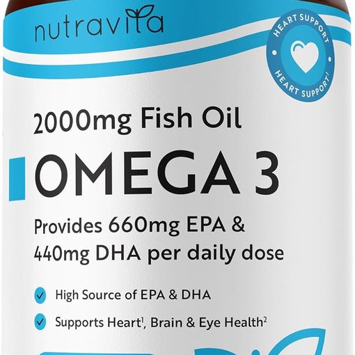 Nutravita Omega 3 Capsules High Strength 2000mg bottle