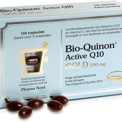 Pharma Nord Bio-Quinone Active Q10 Gold 100mg box and softgels
