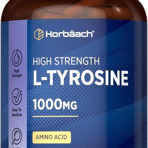 Horbaach L-Tyrosine 1000mg high strength capsules bottle