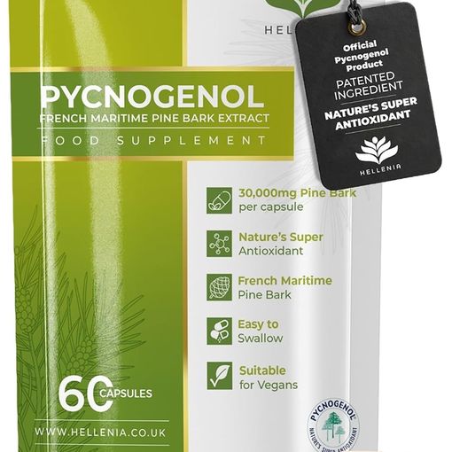 Hellenia Pycnogenol French Maritime Pine Bark Extract pouch, 60 capsules