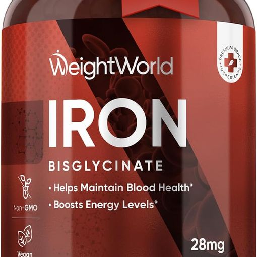 WeightWorld Iron Bisglycinate 28mg bottle of 400 tablets